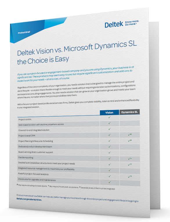 Deltek vs. Microsoft Dynamics SL - the Choice is Easy